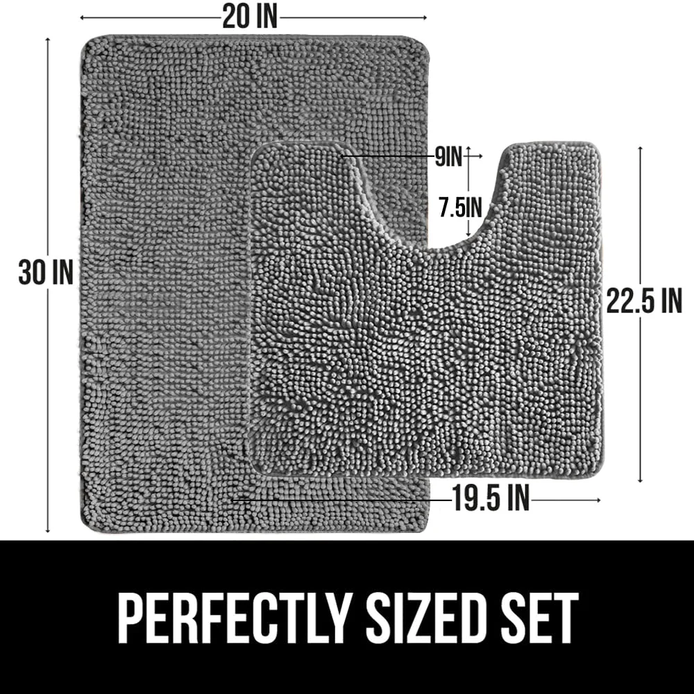 Bath Rug and Area, 36x24 in, Grey