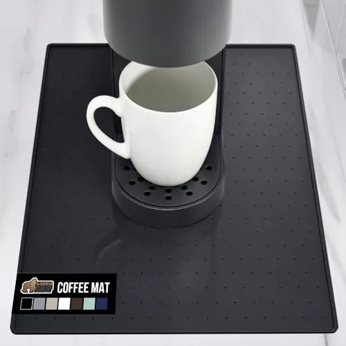 Silicone Coffee Mat, 10x14 in, Black