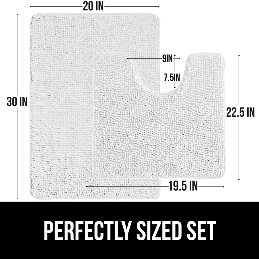 Bath Rug and Area, 30x20 in, White