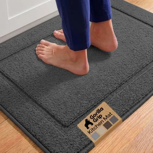 Kitchen Rug, 30x20 in, Dark Gray