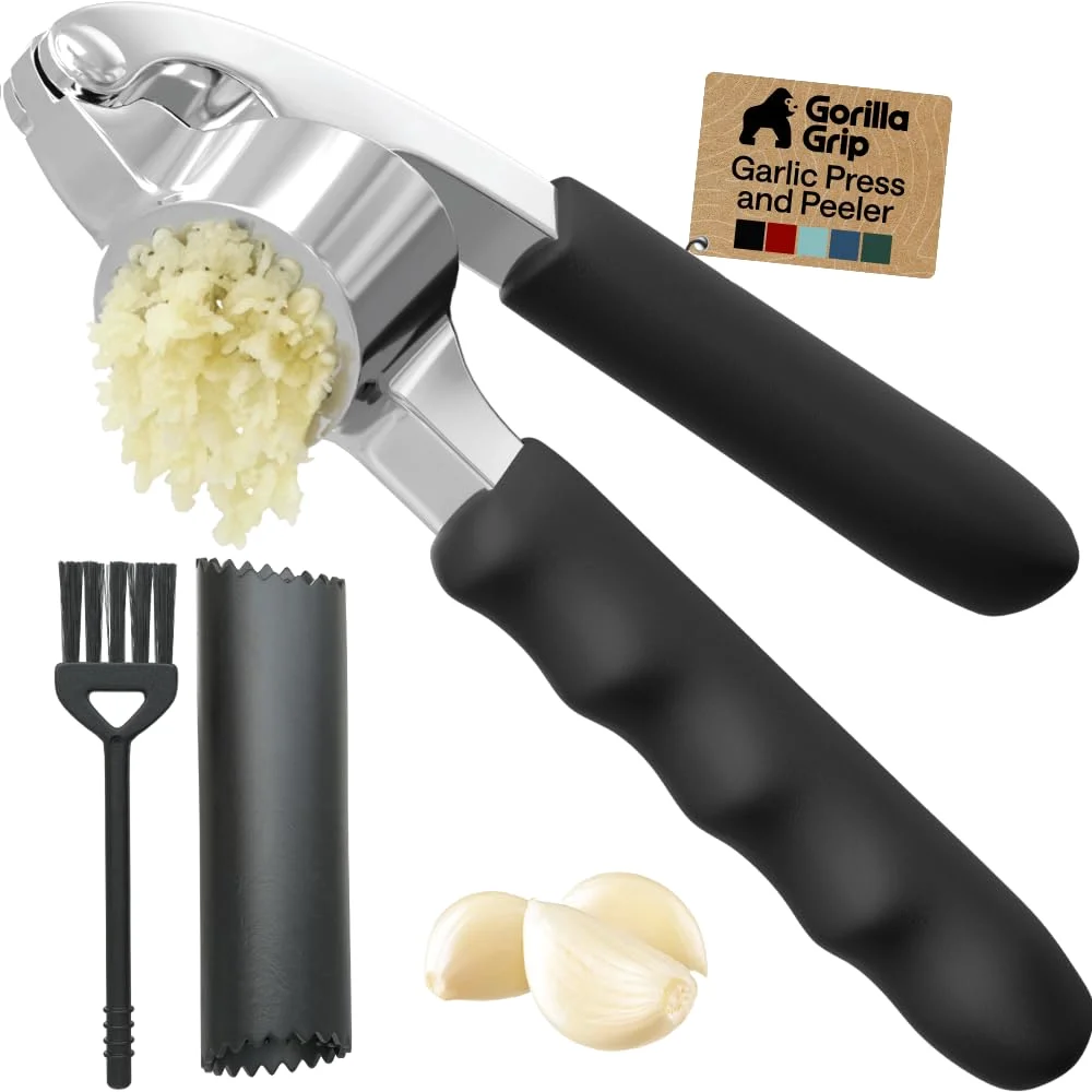 Garlic Peeler and Press, Black