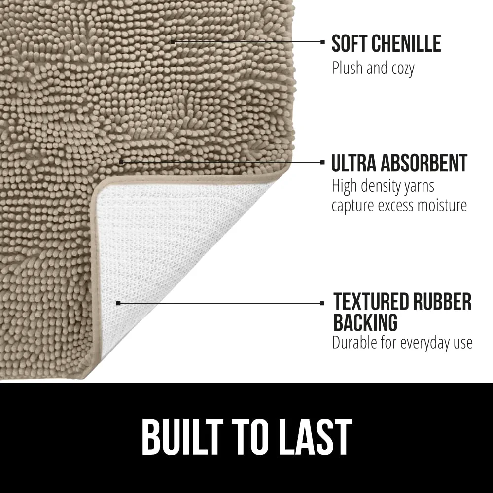 Chenille Bath Rug and Tub, 30x20 in, Clear