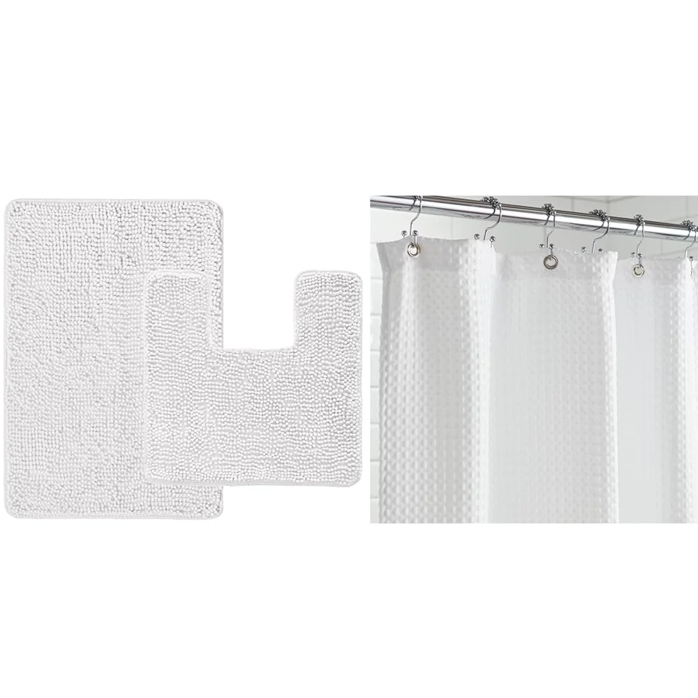 Area Set and Waffle Shower, 30x20 in, White