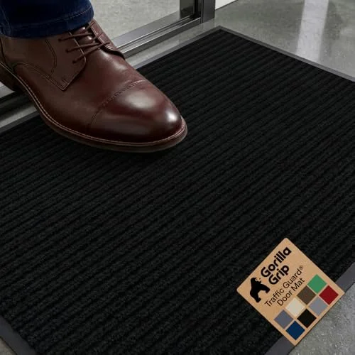 Traffic Guard Door Mat, 29x17 in, Black