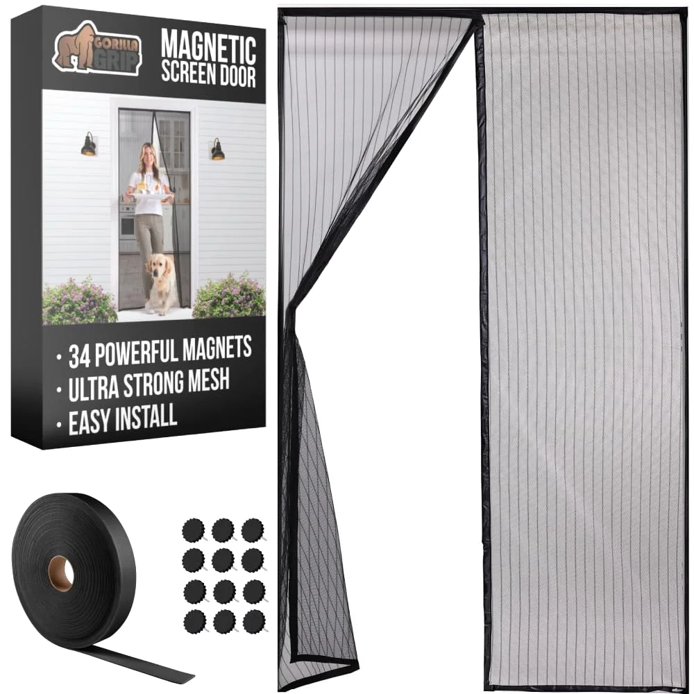 Magnetic Screen Door, 39x83 in, Black