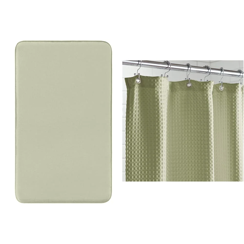 Memory Foam Bath and Waffle, 24x17 in, Sage