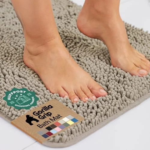 Bath Rug Mat, 24x17 in, Beige