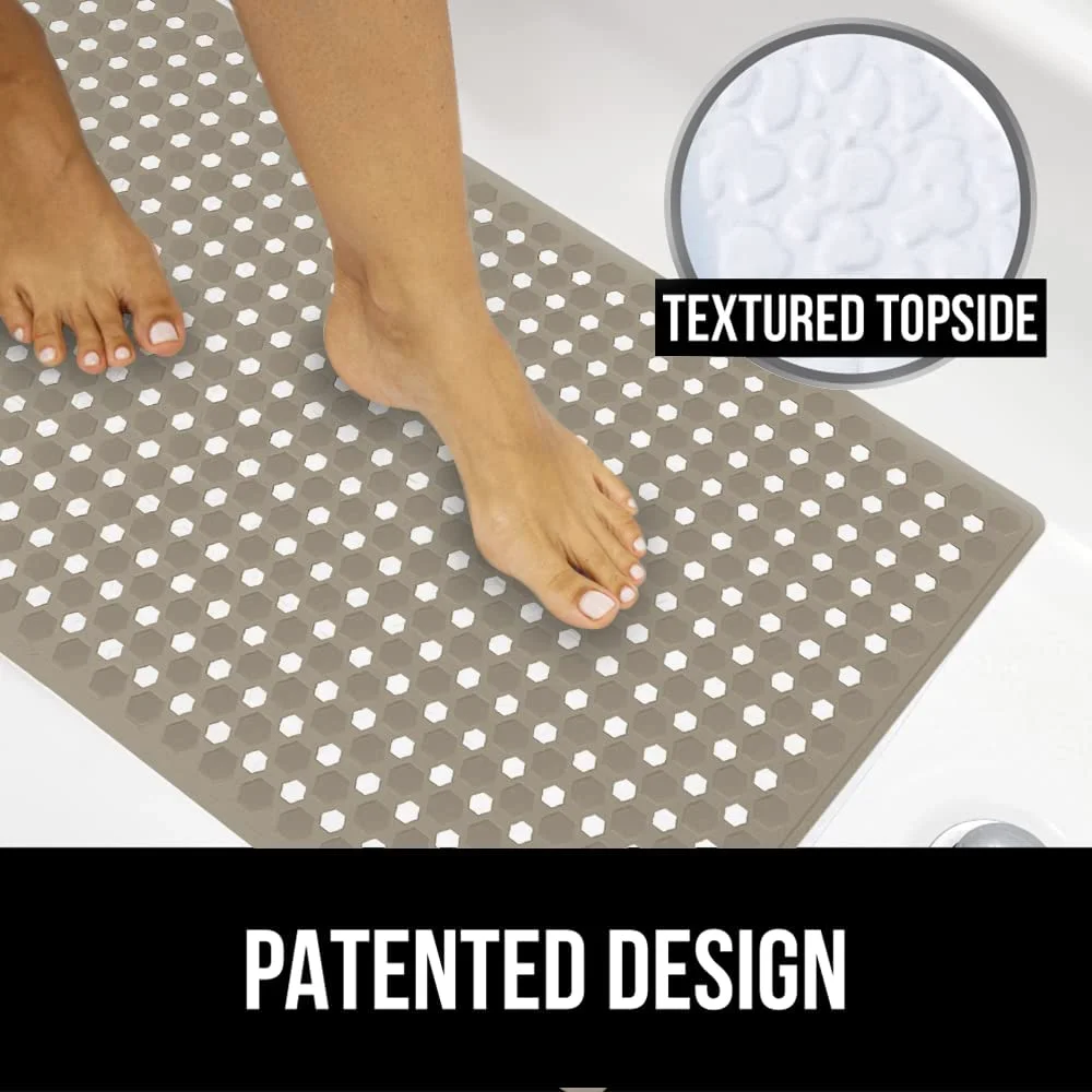 Bath Tub Mat and Waffle, 35x16 in, Beige