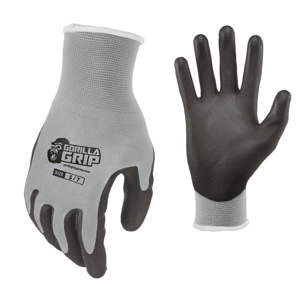 Work Gloves, 5 pairs, Small, Grey