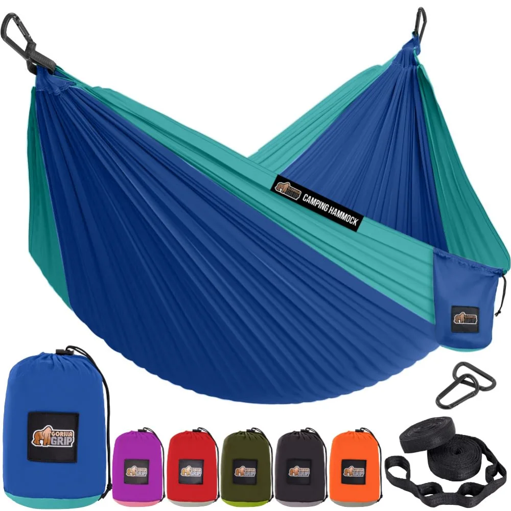 Travel Camping Hammock, 9x4.5 ft, Blue