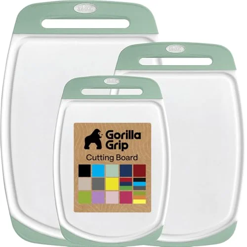 Bpa-free Reversible Kitchen Cutting Board, 3-pack, Mint
