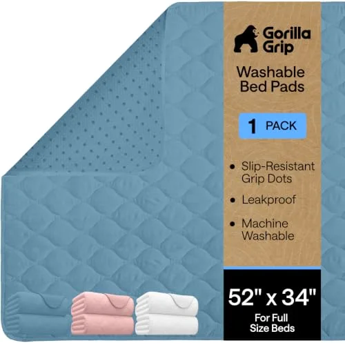 Washable Reusable Underpads, 34x52 in, Blue
