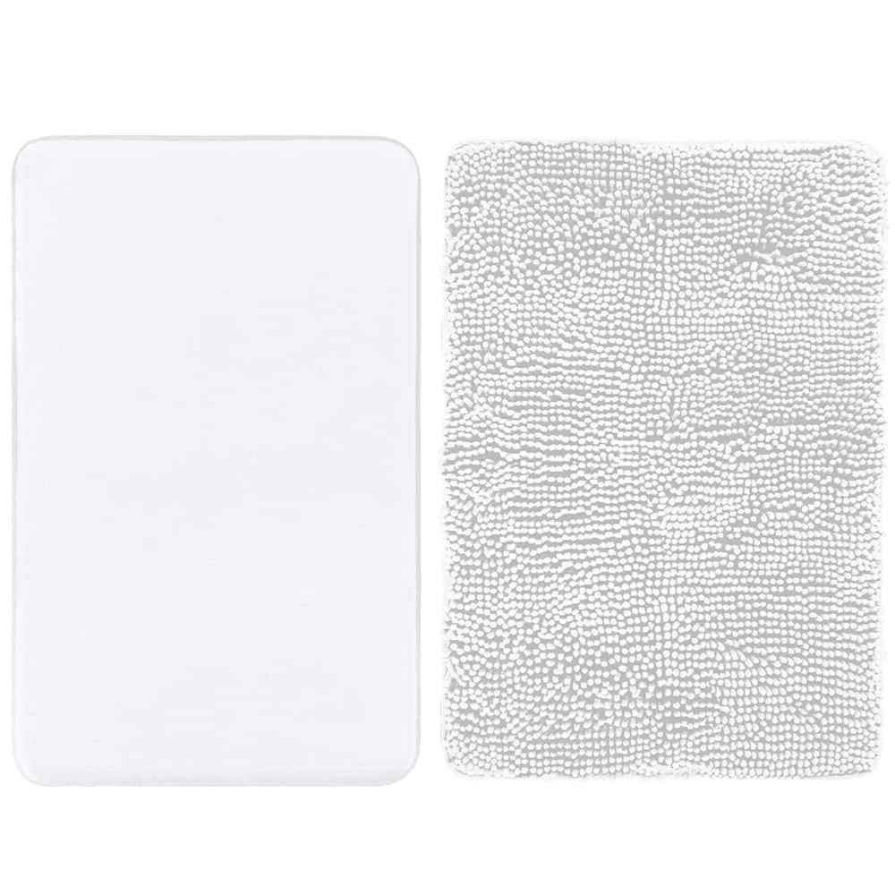 Thick Memory Bath Rug, 36x24 in, White