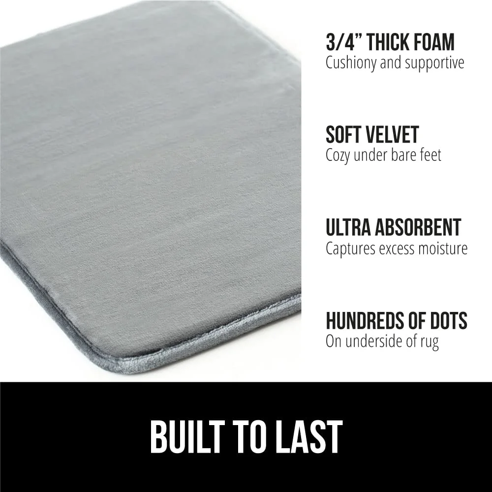 Memory Foam Bath Rug, 30x20 in, Grey