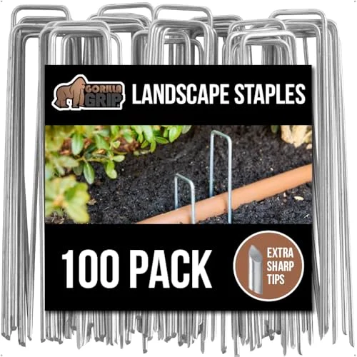 Premium Landscape Staples, 100-pack, Silver