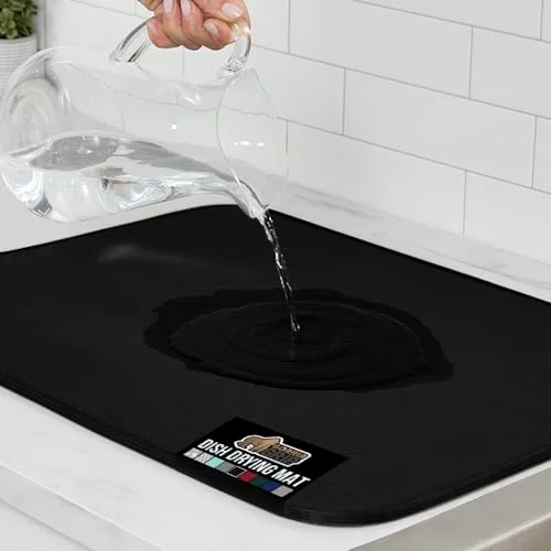 Ultra Absorbent Microfiber Dish Drying, 16x18 in, Black